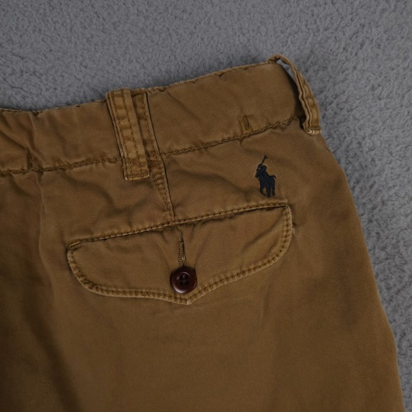 Vintage Polo Ralph Lauren Shorts Mens 35 Brown Chino Heavy Twill Cotton Preppy - Picture 13 of 14